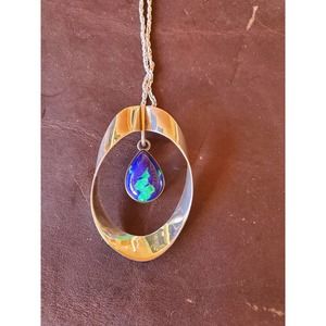 Vintage sterling and gemstone pendant necklace